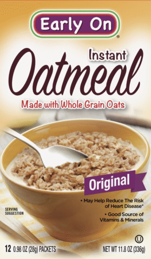 EARLY ON INSTANT OATMEAL CEREAL 11.8 OZ 12PK