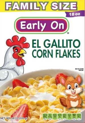 EARLY ON EL GALLITO CORN FLAKES 18oz 12  PK